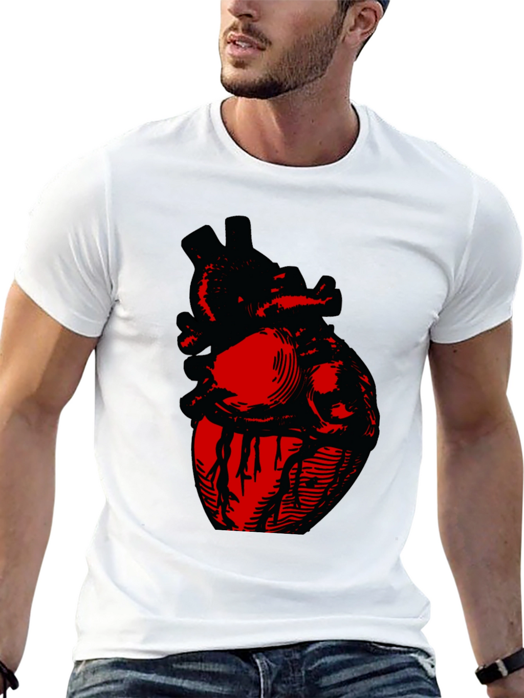 Anatomical Heart Graphic Tee - Bold Design