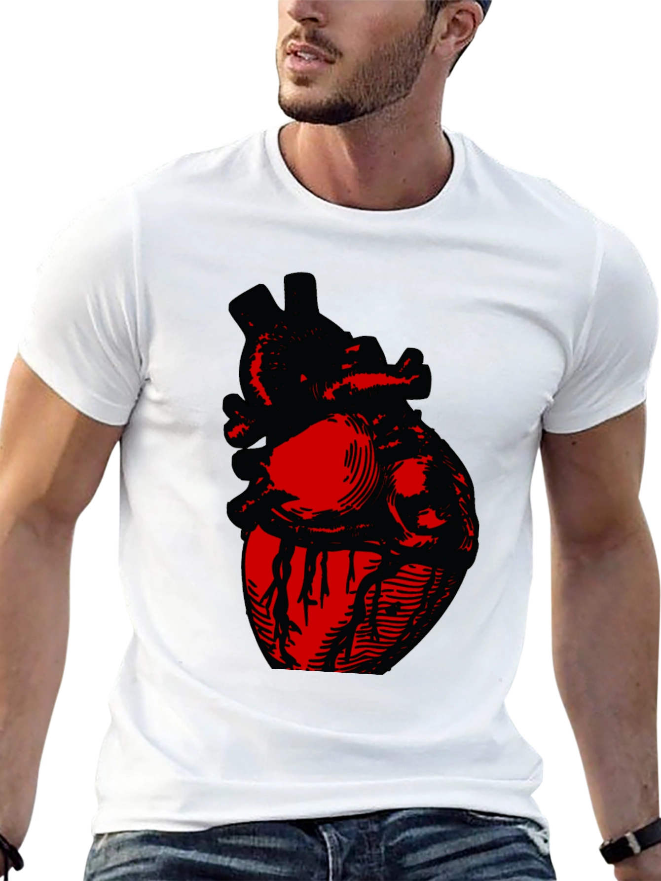 Anatomical Heart Graphic Tee - Bold Design