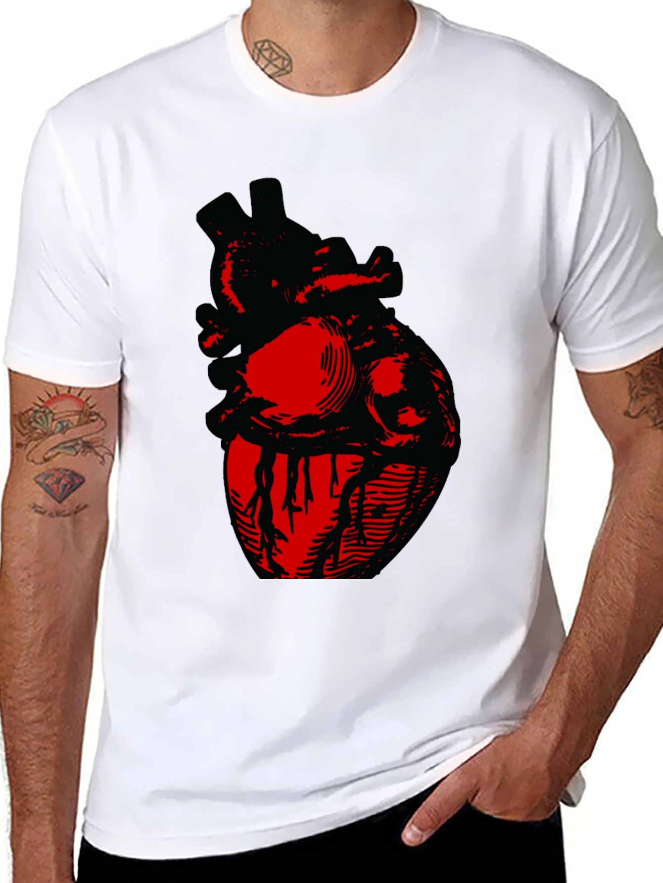 Anatomical Heart Graphic Tee - Bold Design