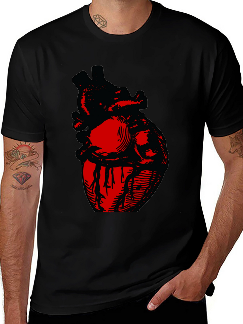 Anatomical Heart Graphic Tee - Bold Design