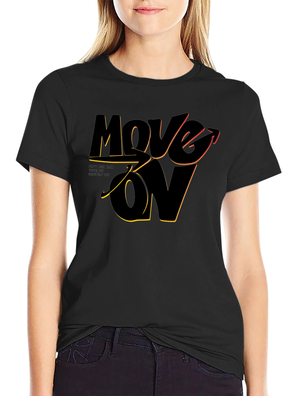 Move On Graphic Print Black T-Shirt