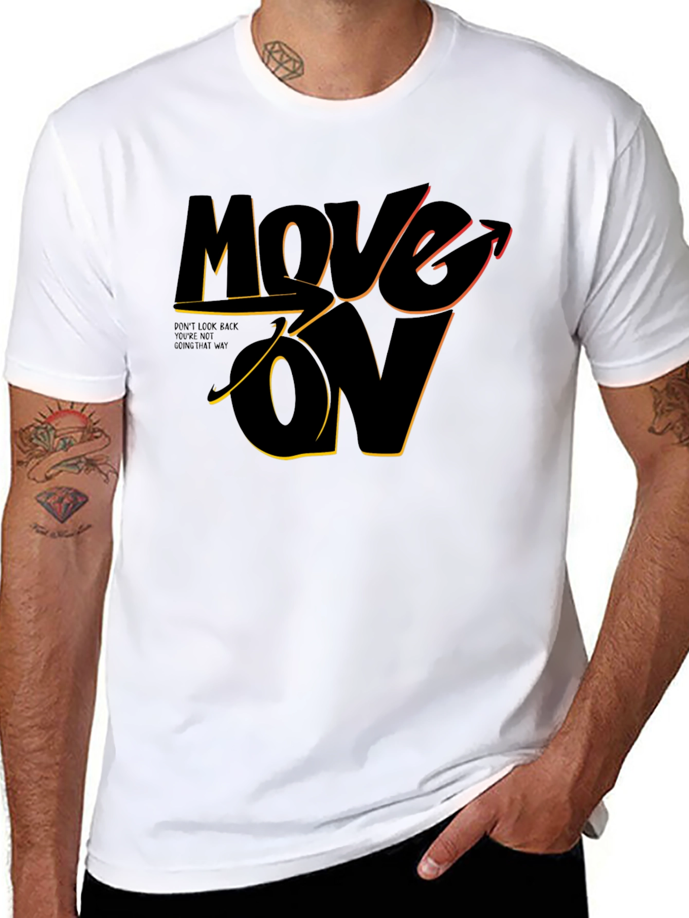 Move On Graphic Print Black T-Shirt