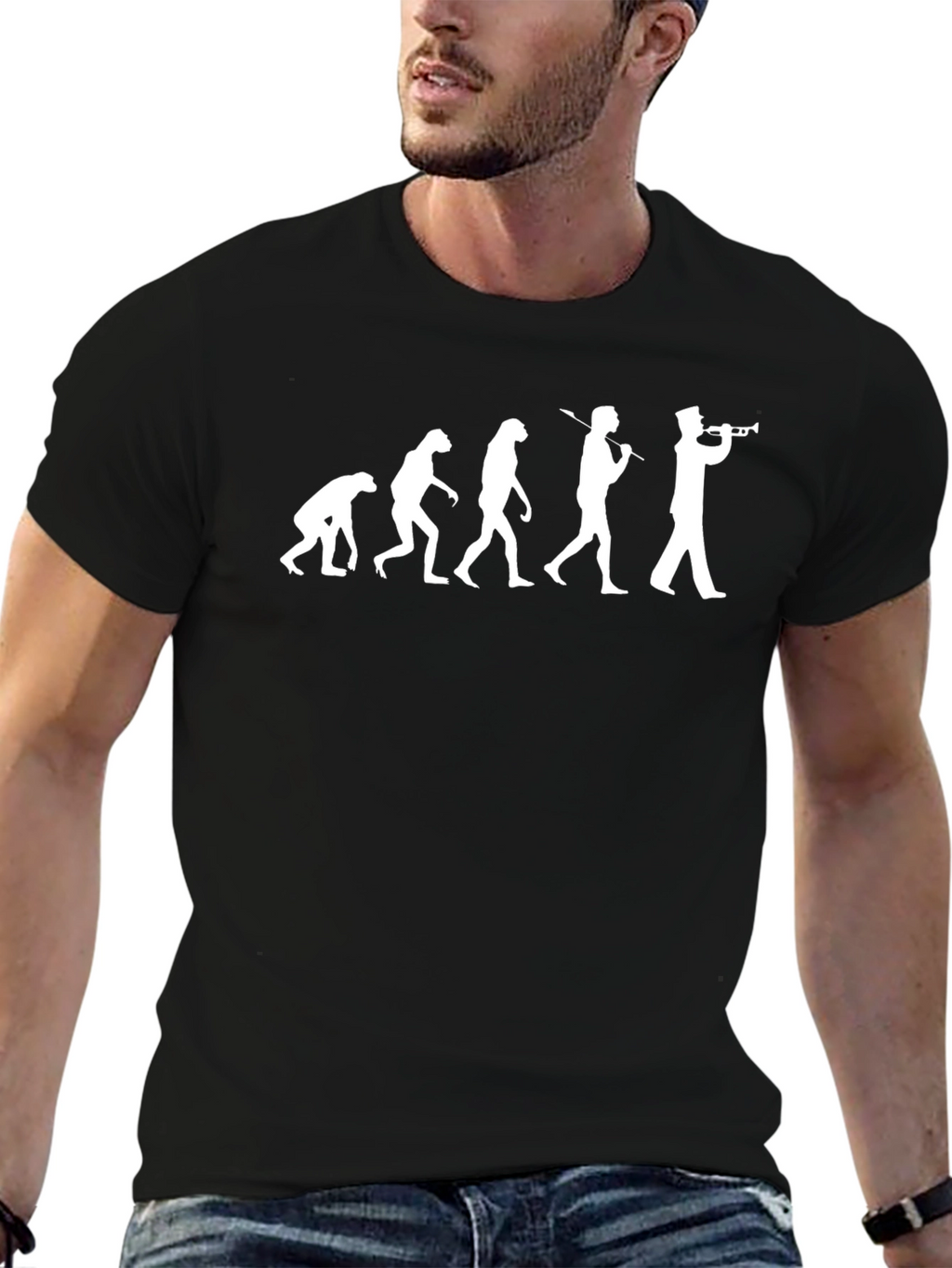 Evolution of Musician Black T-Shirt