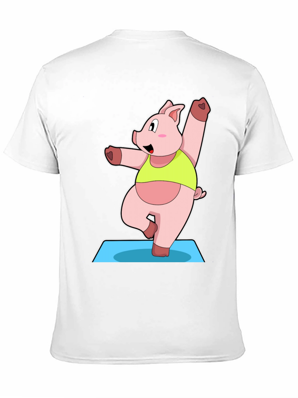 Yoga Pig Black T-Shirt - Funny Cartoon Animal Tee