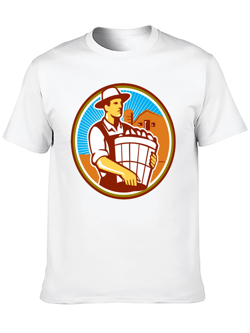 Retro Farmer Circle Graphic T-Shirt