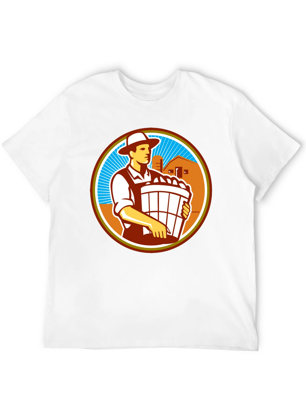Retro Farmer Circle Graphic T-Shirt