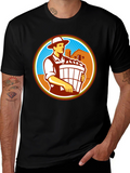Retro Farmer Circle Graphic T-Shirt