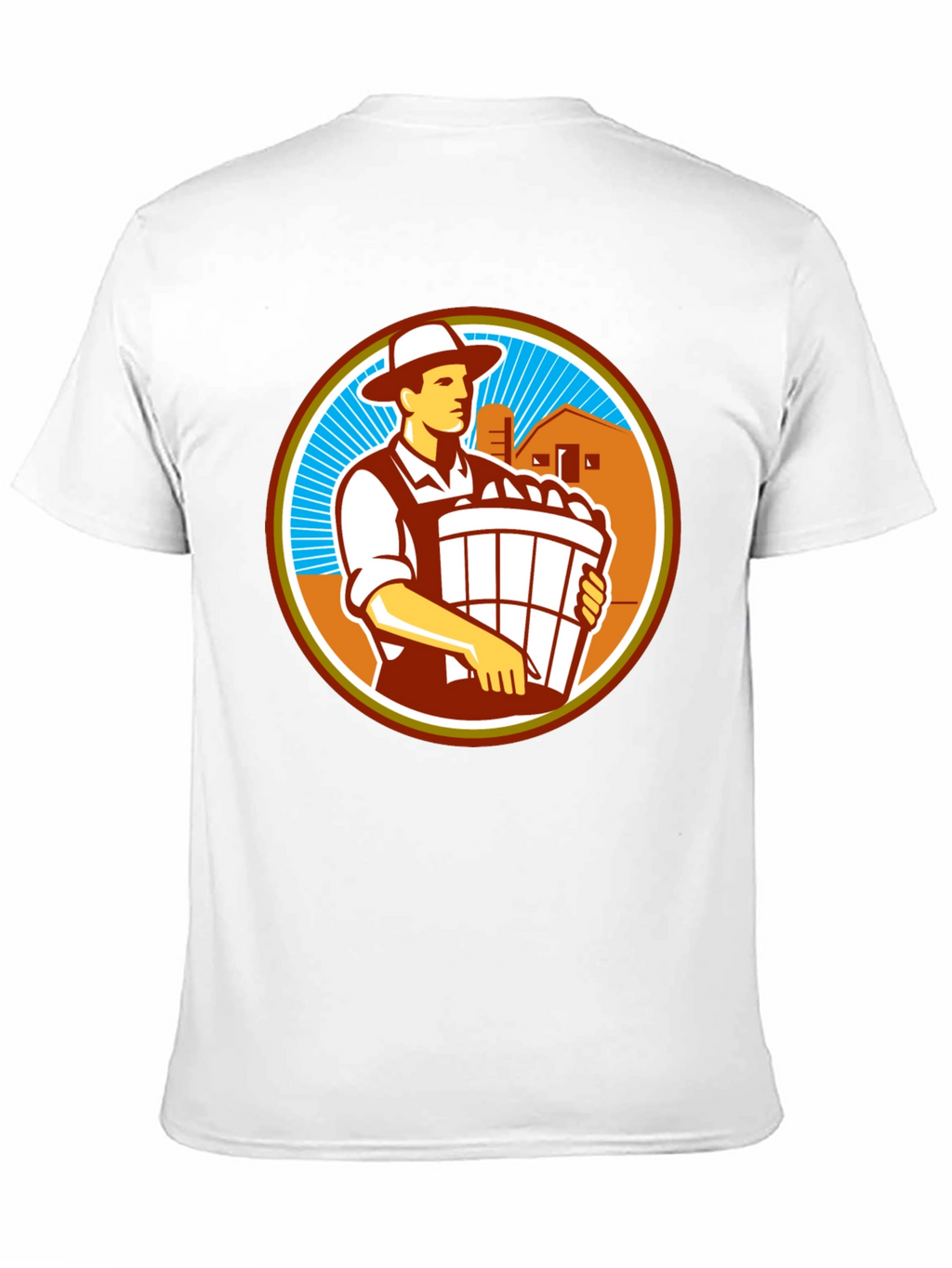 Retro Farmer Circle Graphic T-Shirt