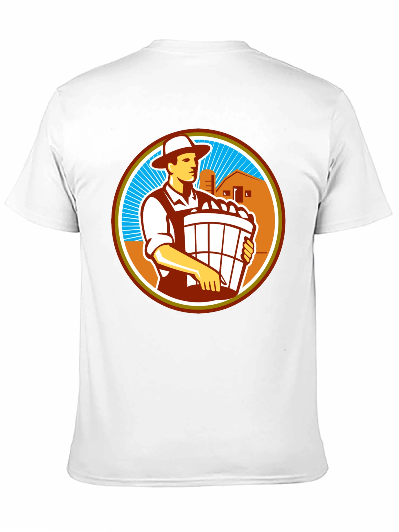 Retro Farmer Circle Graphic T-Shirt