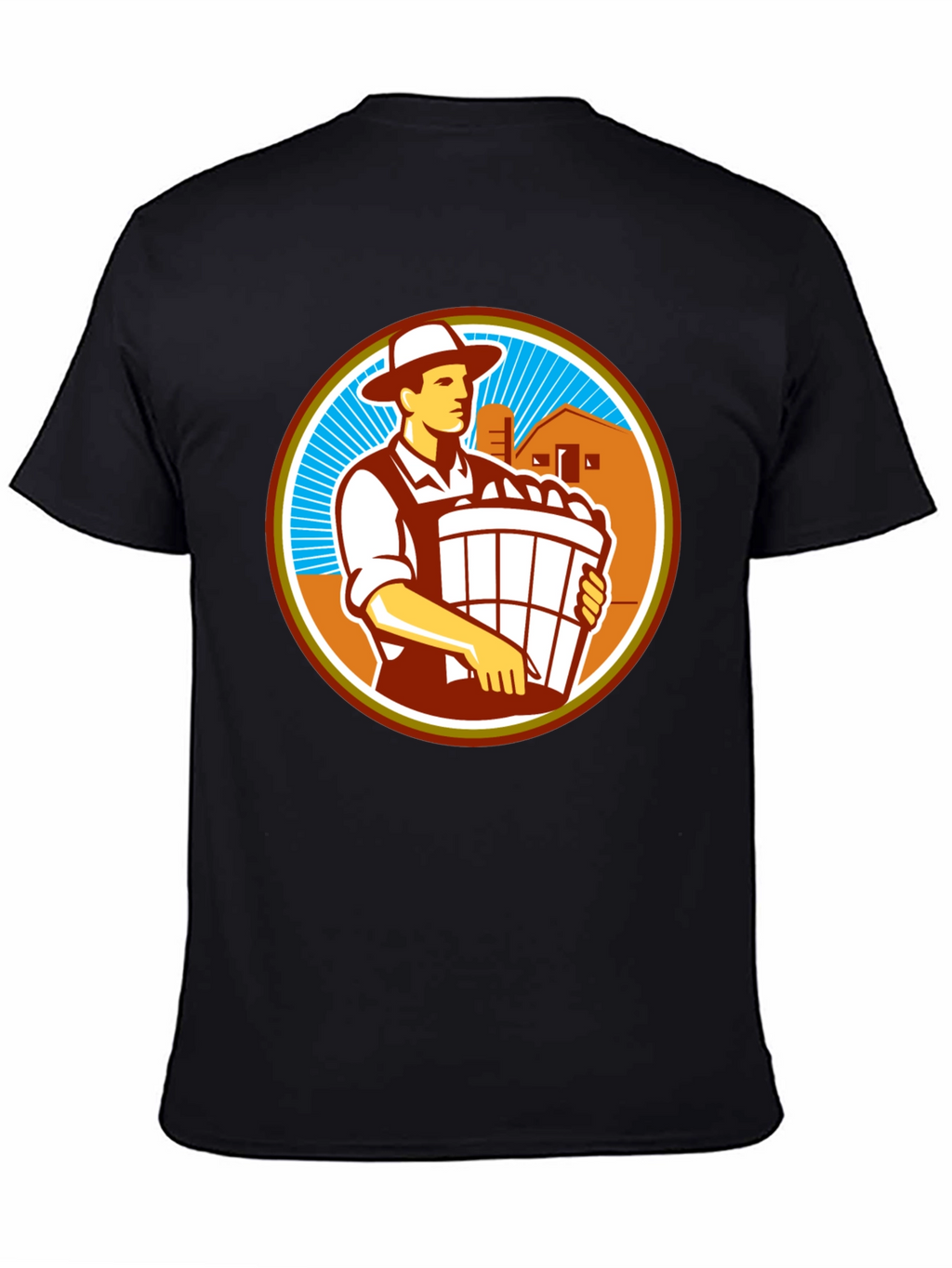 Retro Farmer Circle Graphic T-Shirt