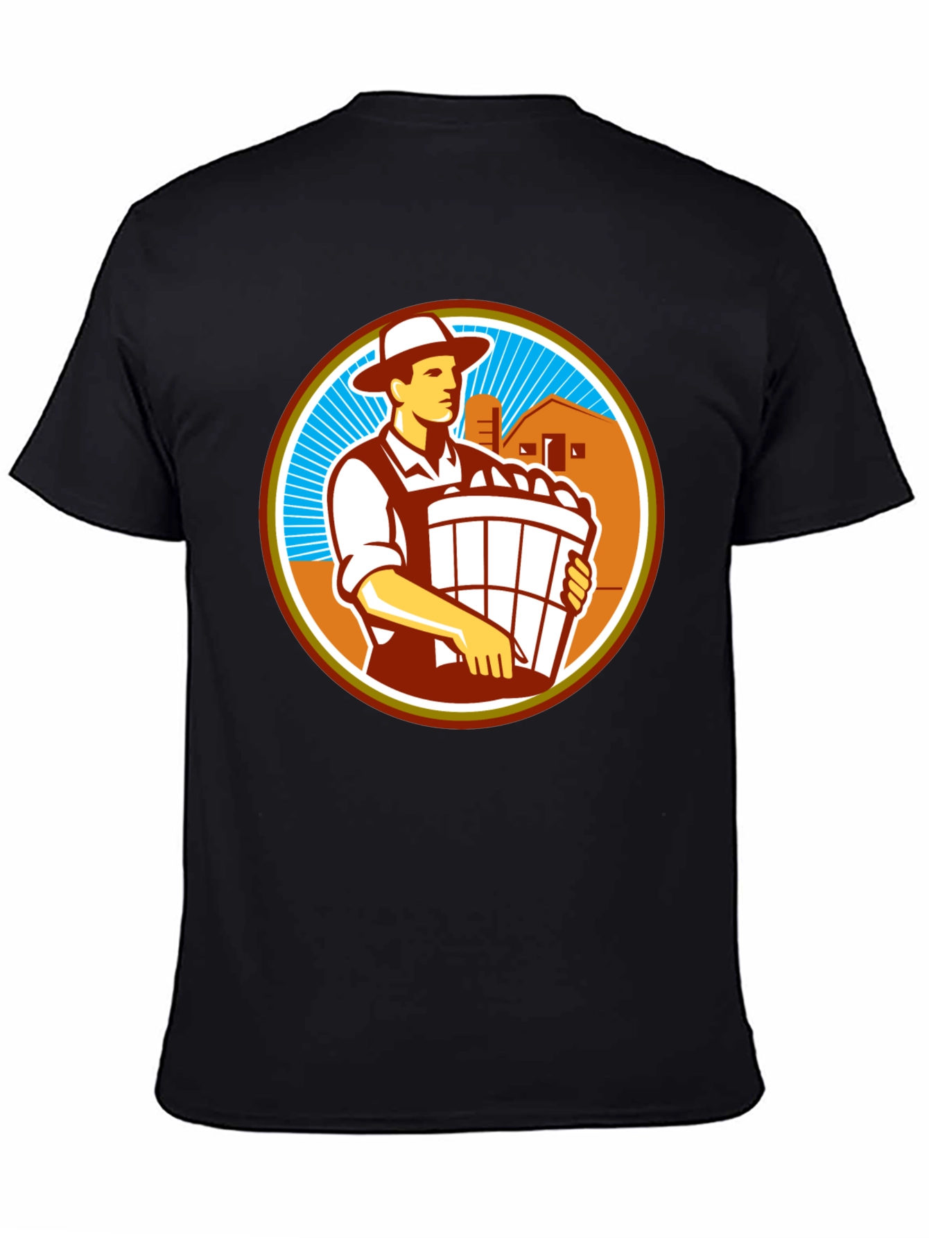Retro Farmer Circle Graphic T-Shirt
