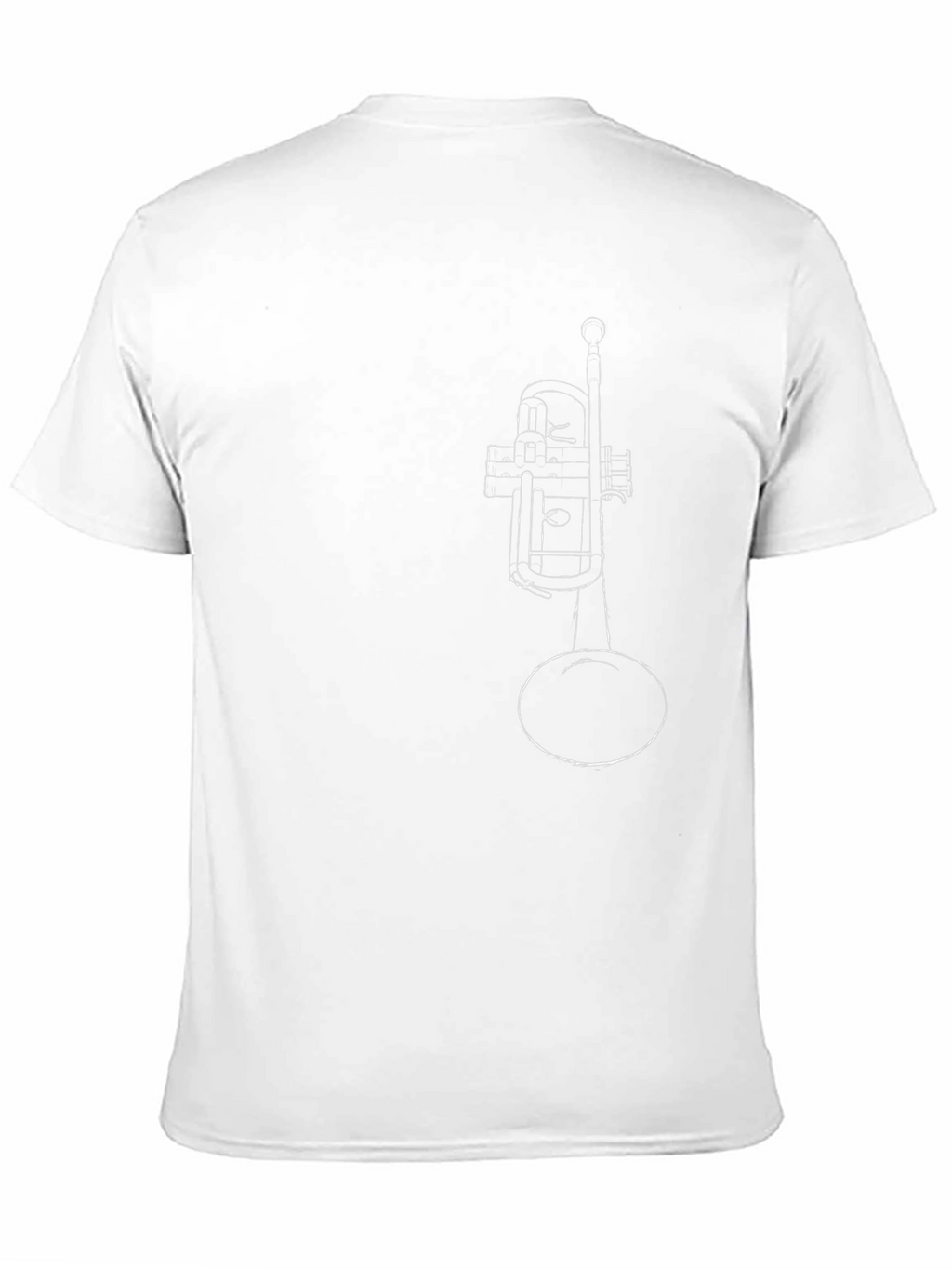 Minimalist Trumpet Graphic Tee - Black Cotton