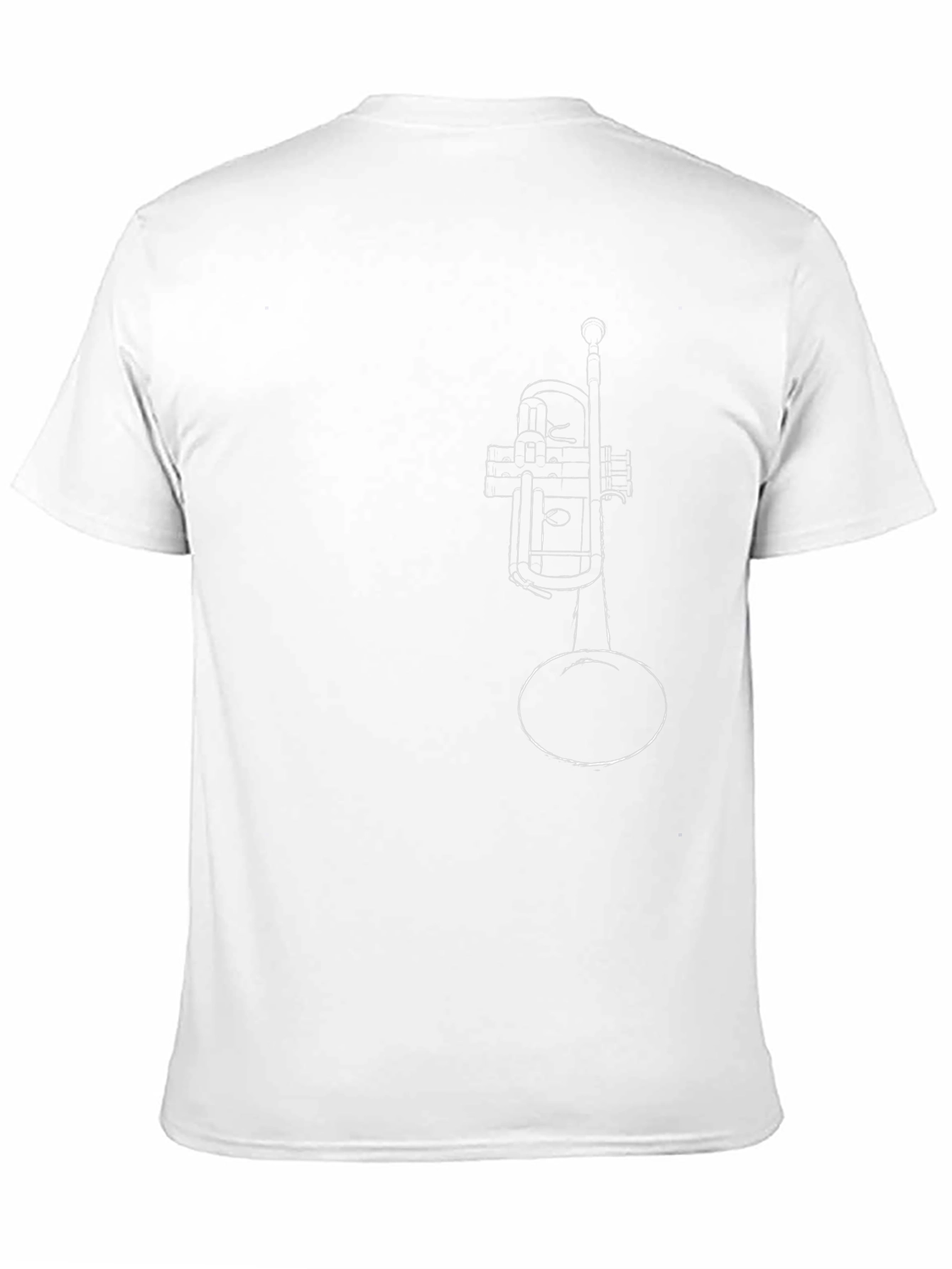 Minimalist Trumpet Graphic Tee - Black Cotton