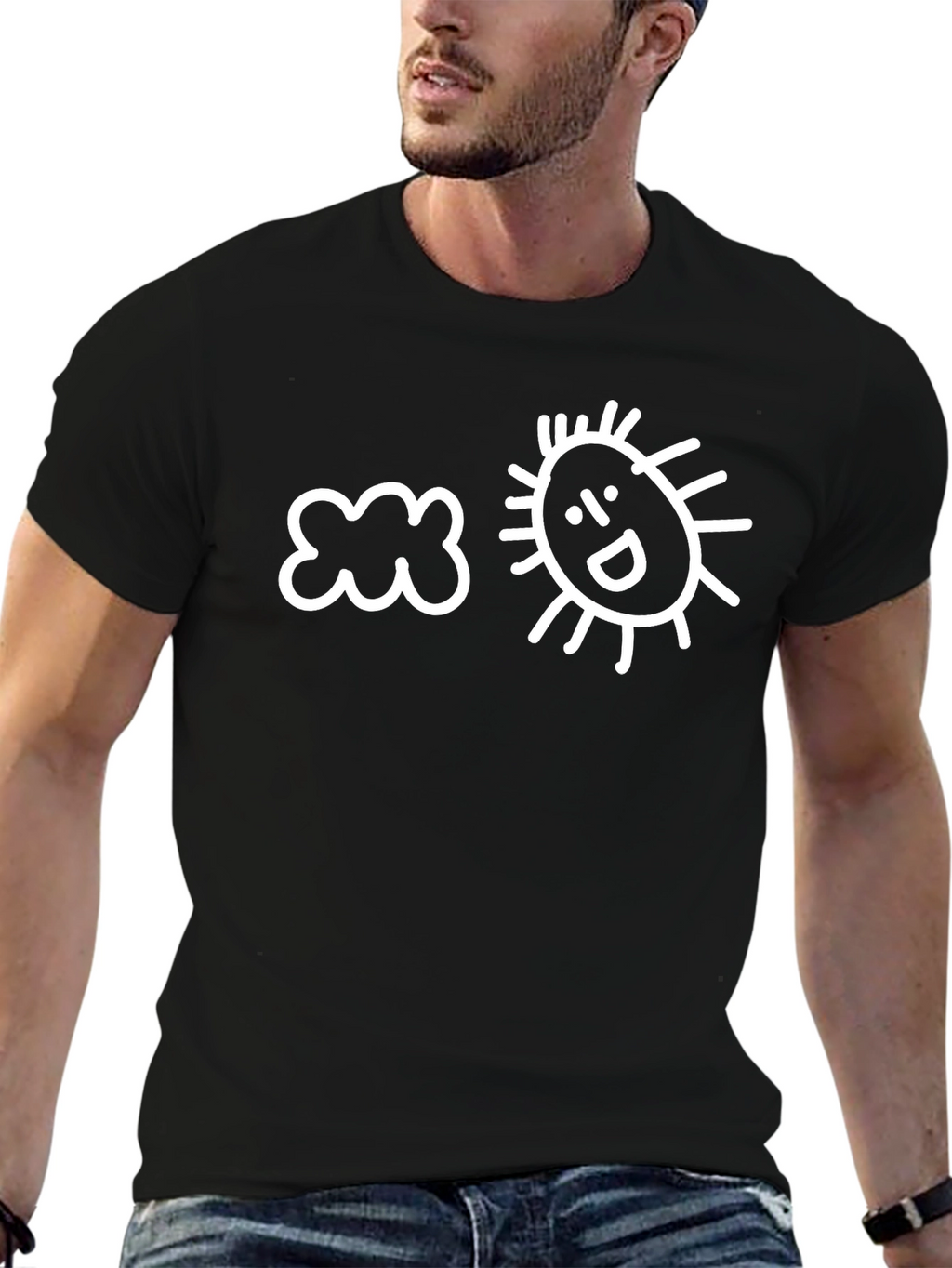 Cloud and Happy Sun Graphic T-Shirt