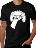 Gamer Style Black T-Shirt - Controller Design
