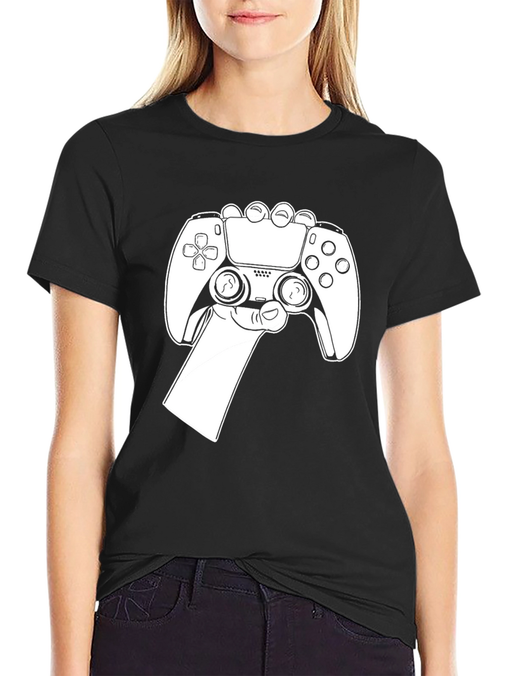 Gamer Style Black T-Shirt - Controller Design