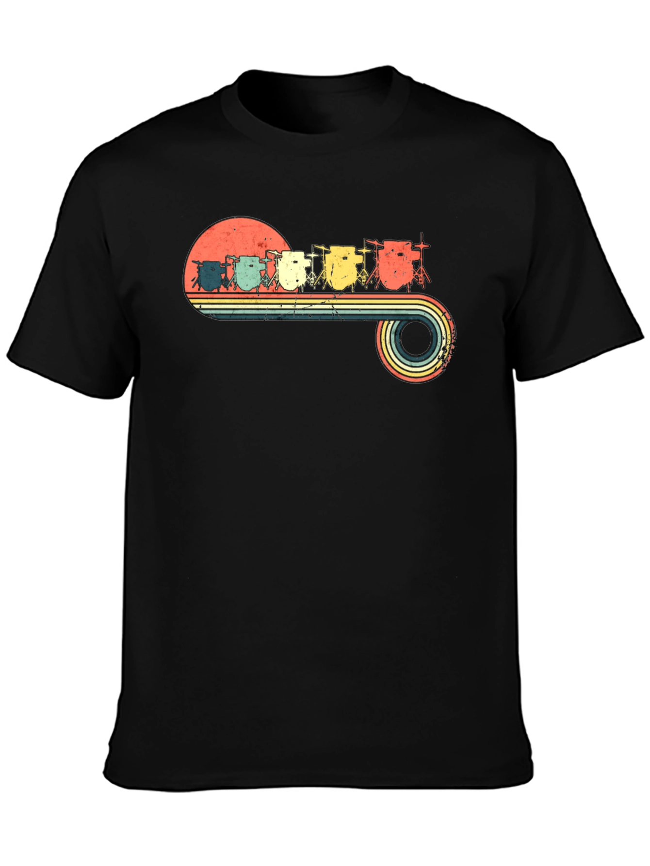 Retro Drum Set T-Shirt - Vintage Style