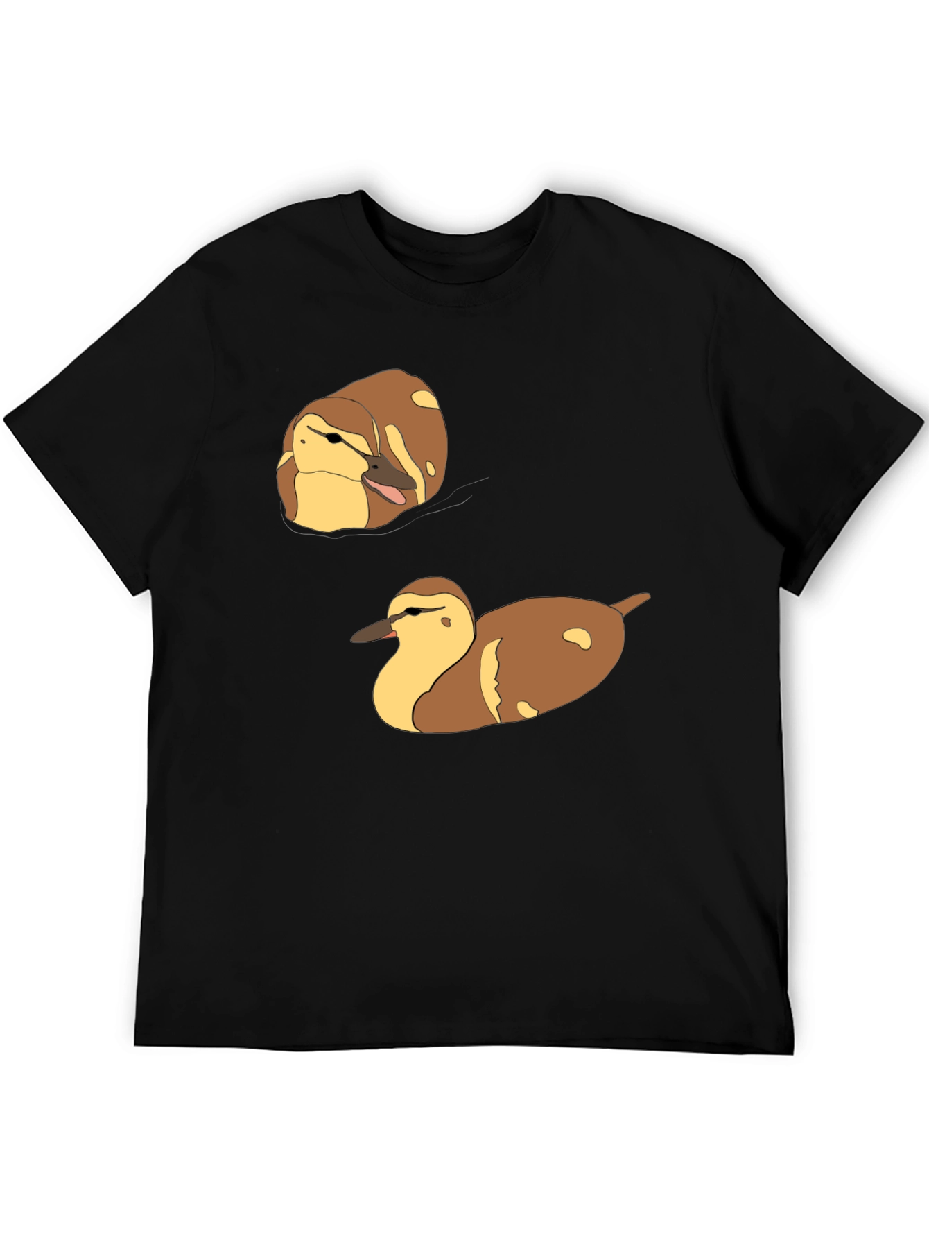 Duck T-Shirt: Brown and Yellow Quack Pair Design