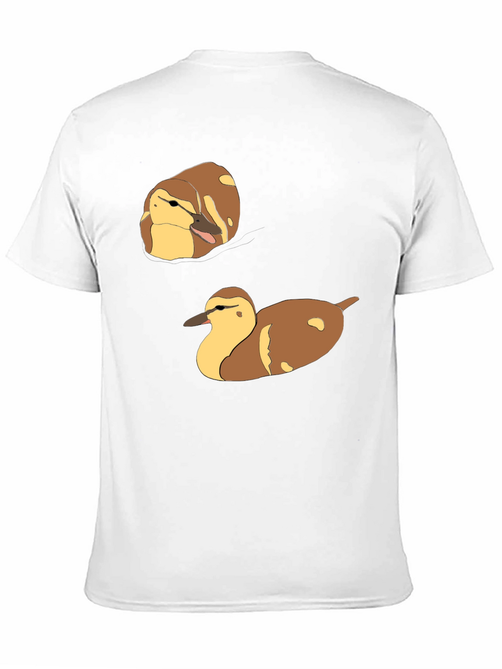 Duck T-Shirt: Brown and Yellow Quack Pair Design