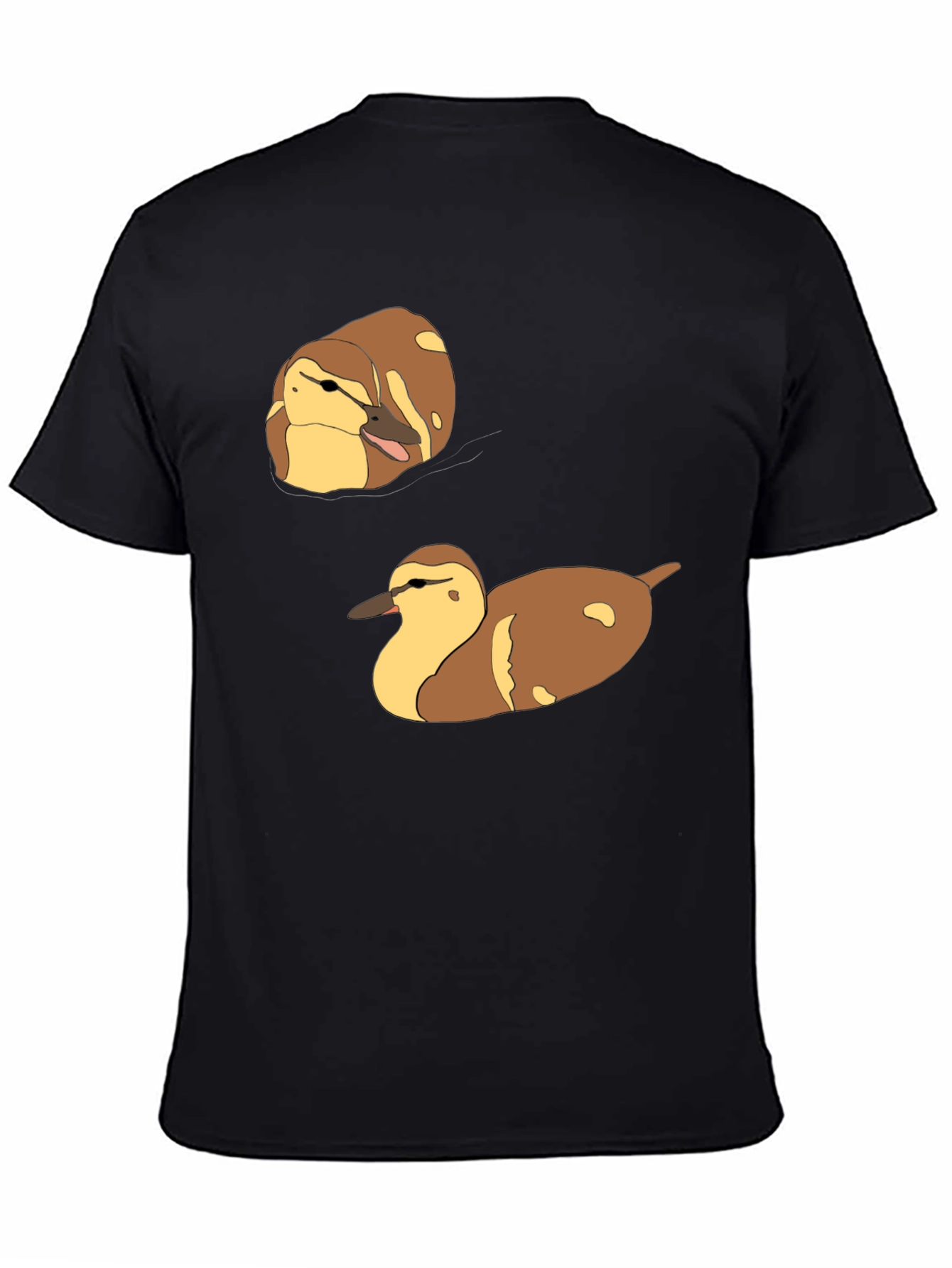 Duck T-Shirt: Brown and Yellow Quack Pair Design