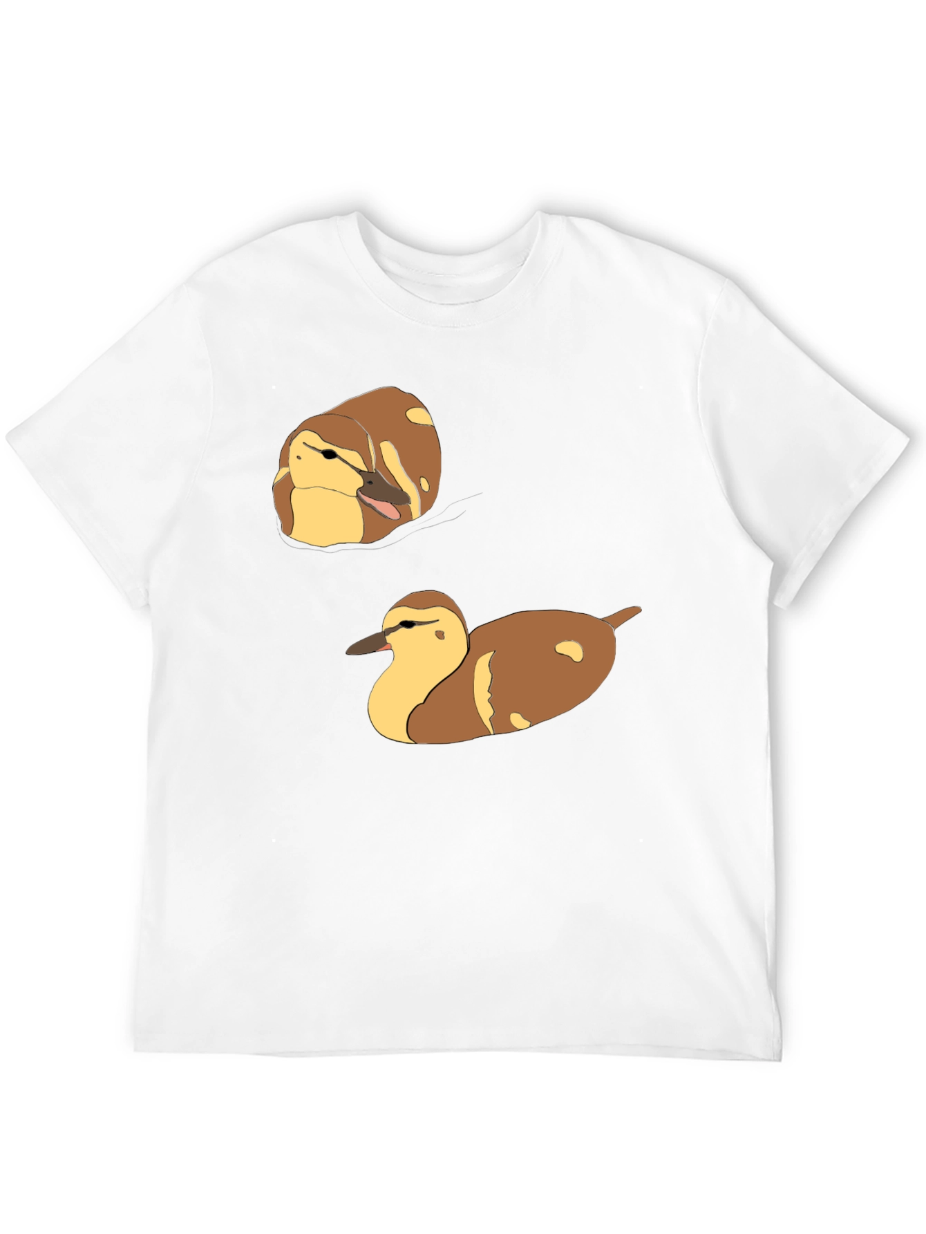Duck T-Shirt: Brown and Yellow Quack Pair Design