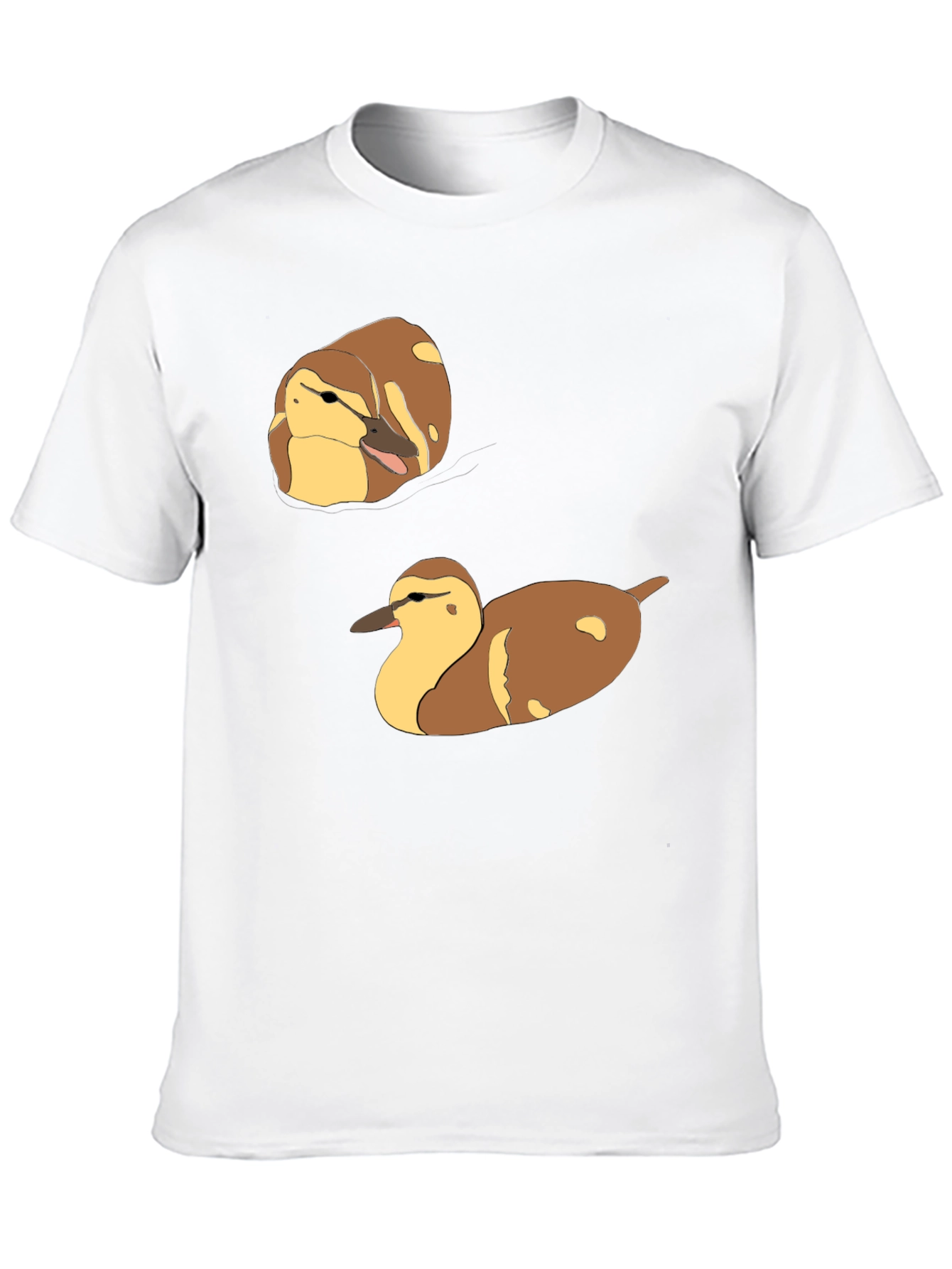 Duck T-Shirt: Brown and Yellow Quack Pair Design
