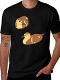 Duck T-Shirt: Brown and Yellow Quack Pair Design