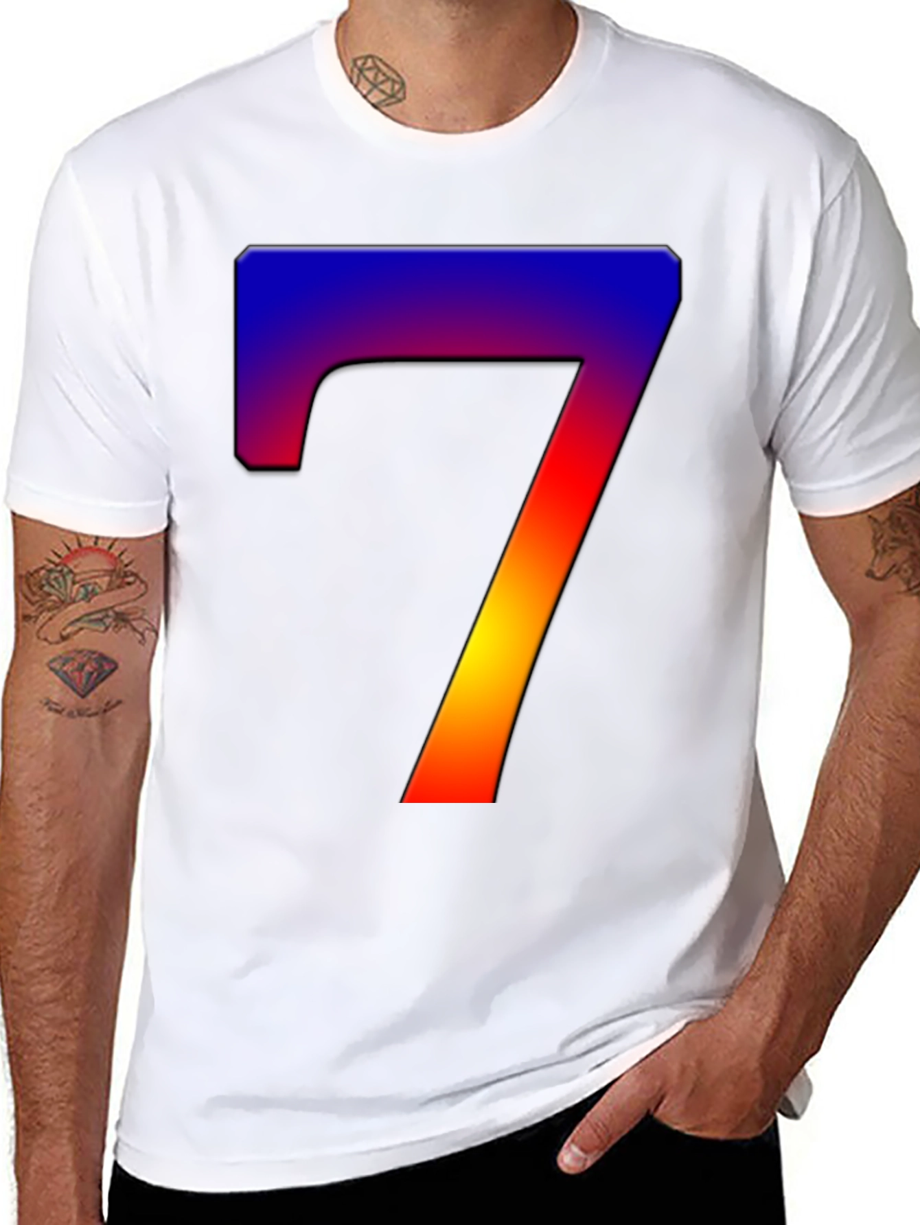 Bold Number 7 Gradient T-Shirt