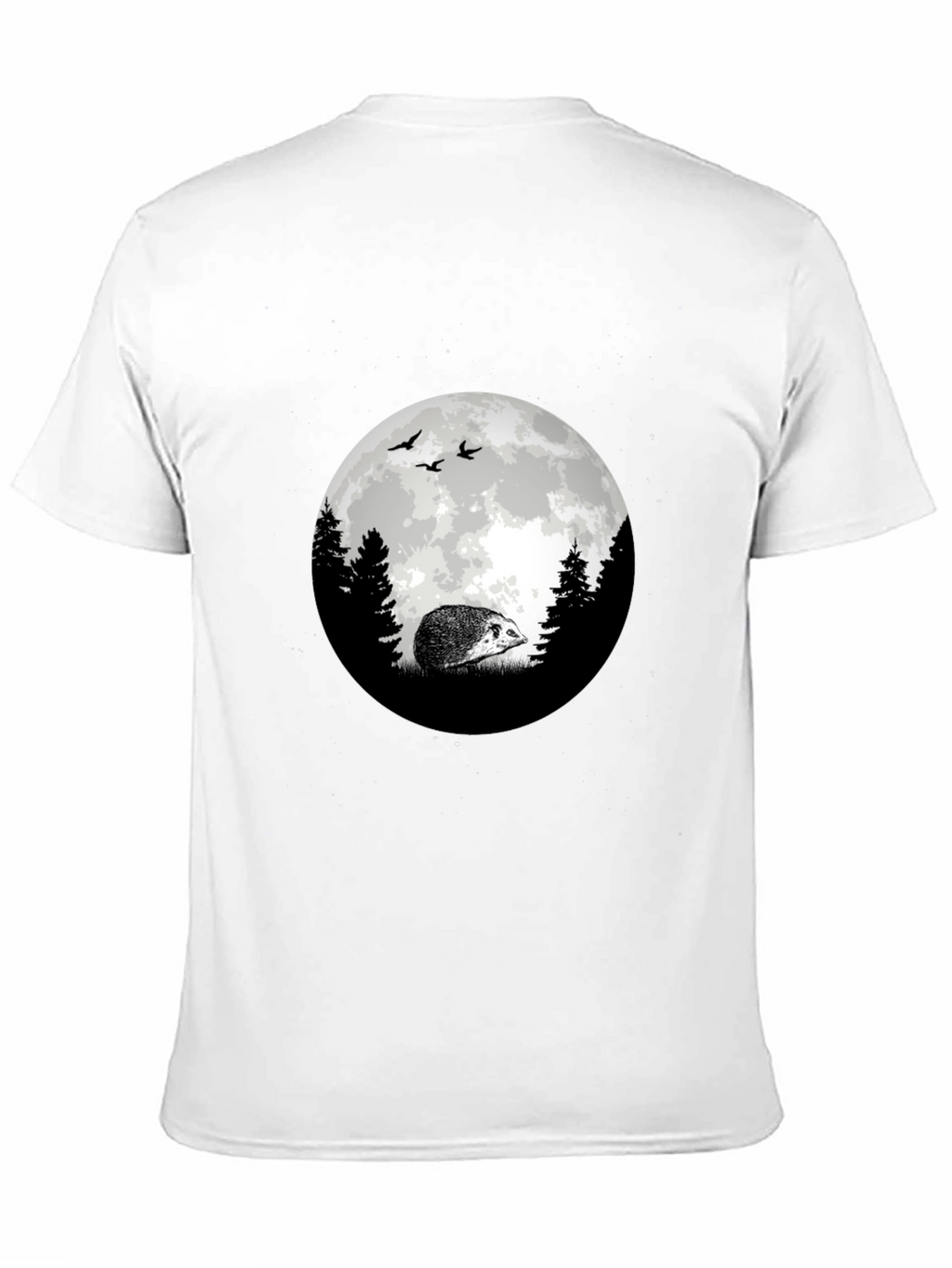 Moonlit Hedgehog Graphic Tee - Black