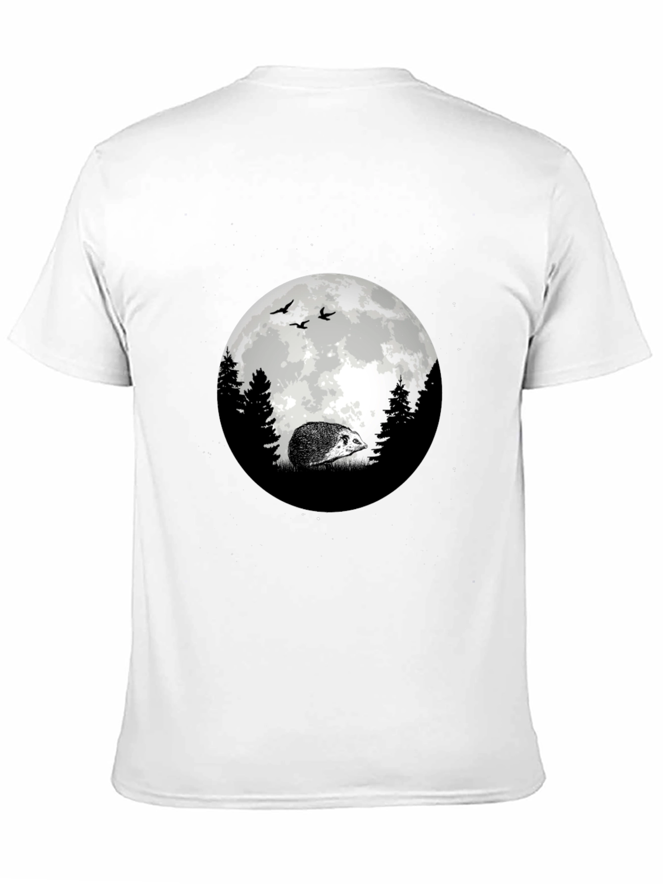 Moonlit Hedgehog Graphic Tee - Black