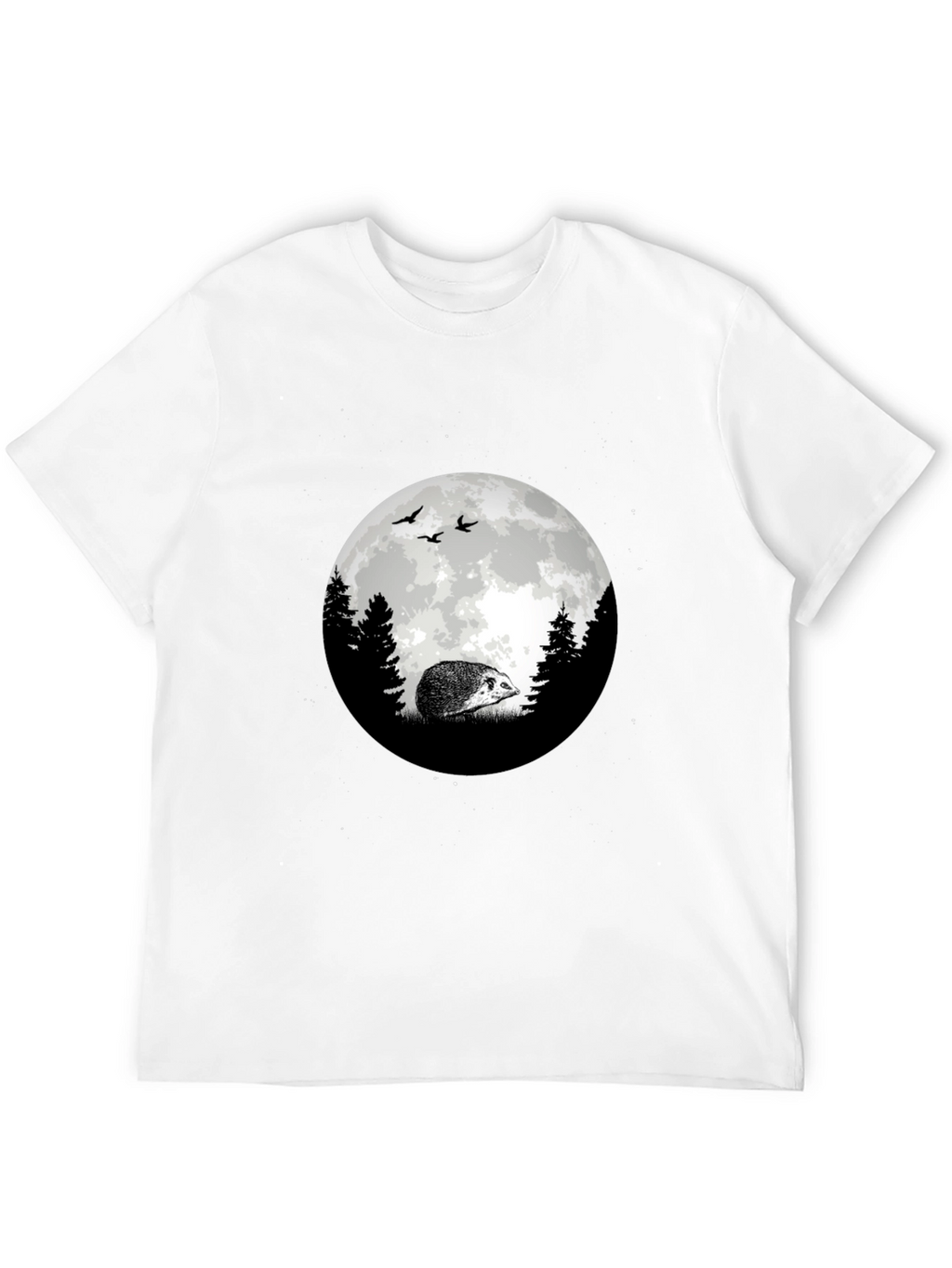 Moonlit Hedgehog Graphic Tee - Black