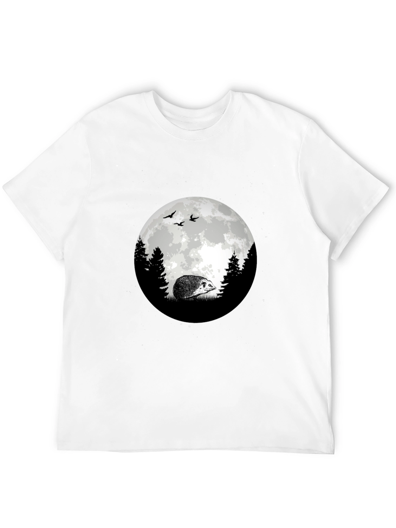 Moonlit Hedgehog Graphic Tee - Black