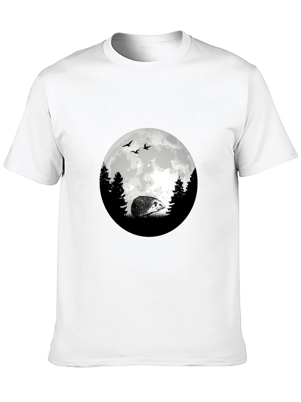 Moonlit Hedgehog Graphic Tee - Black