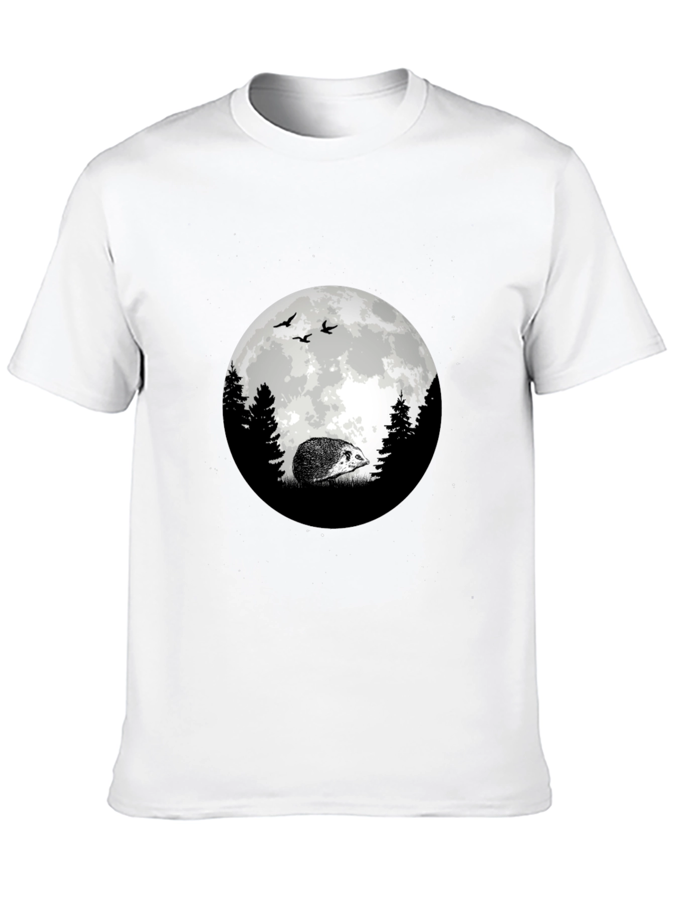Moonlit Hedgehog Graphic Tee - Black