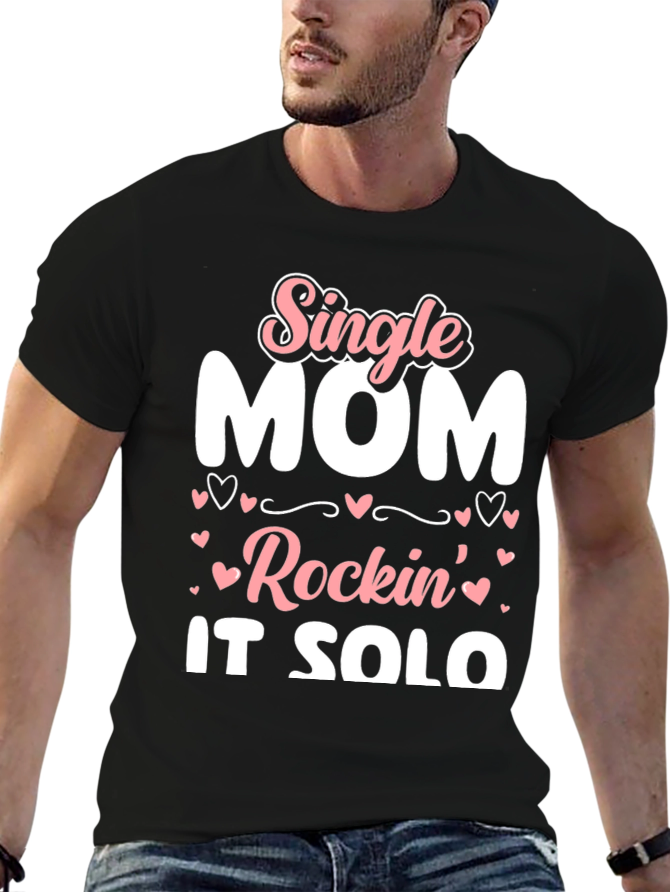 Single Mom Rockin It Solo Black Graphic T-Shirt
