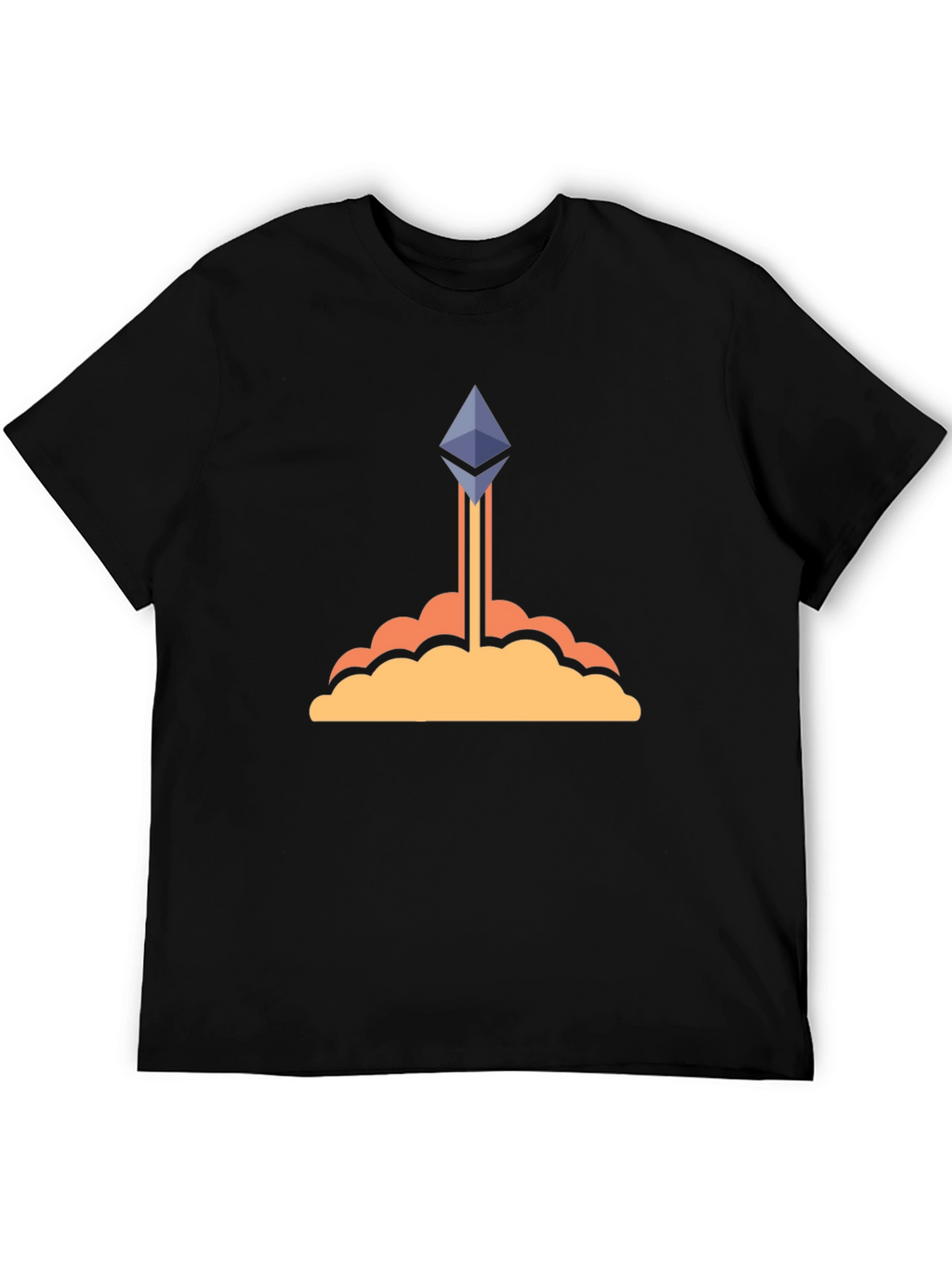 Ethereum Crypto Rocket Black T-Shirt