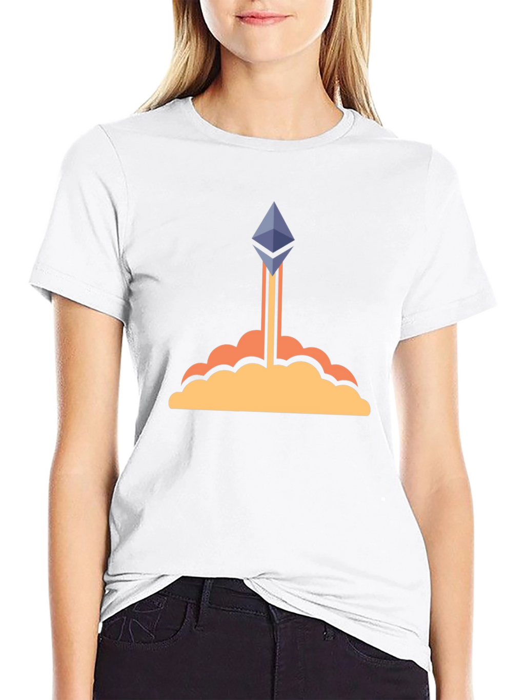 Ethereum Crypto Rocket Black T-Shirt