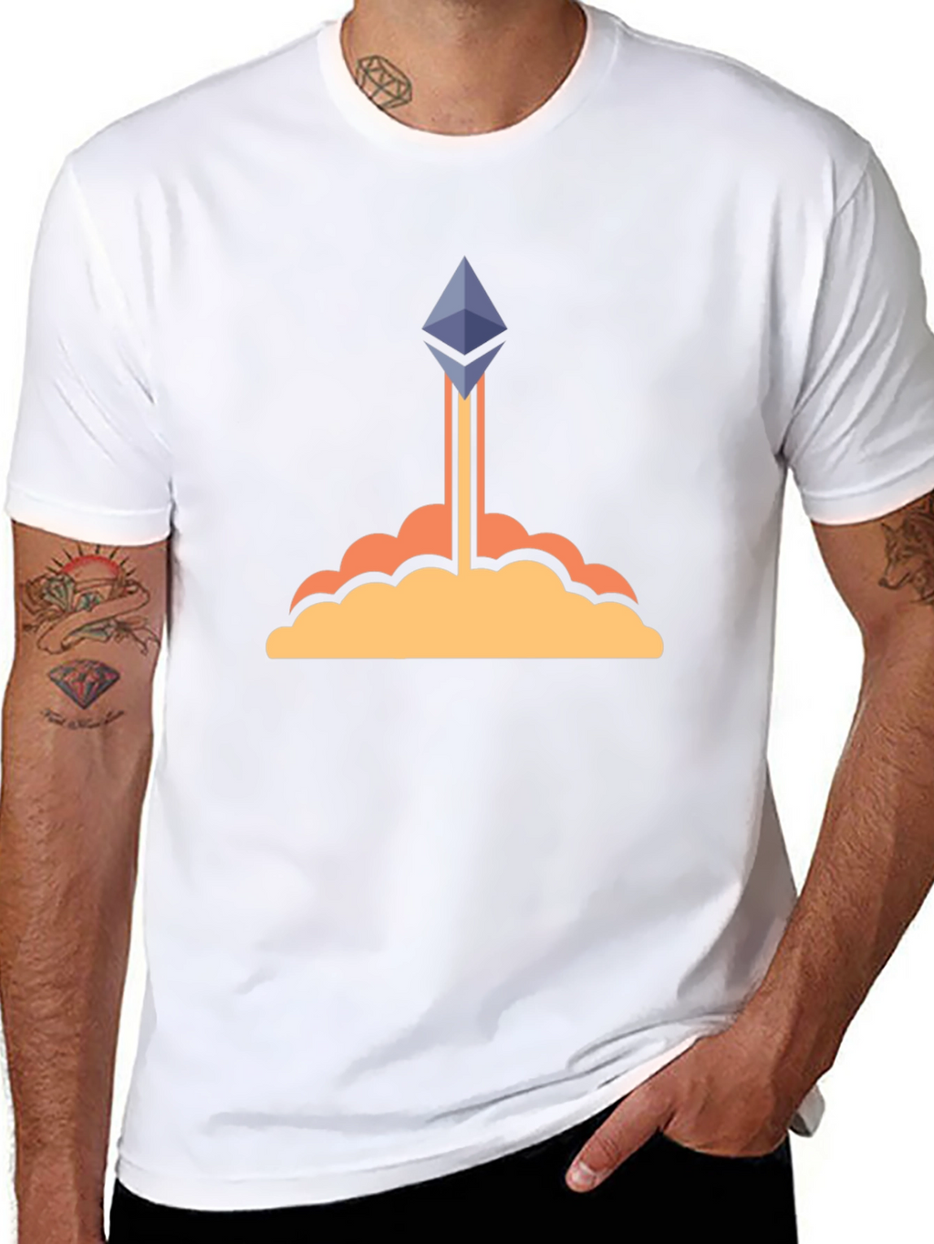 Ethereum Crypto Rocket Black T-Shirt
