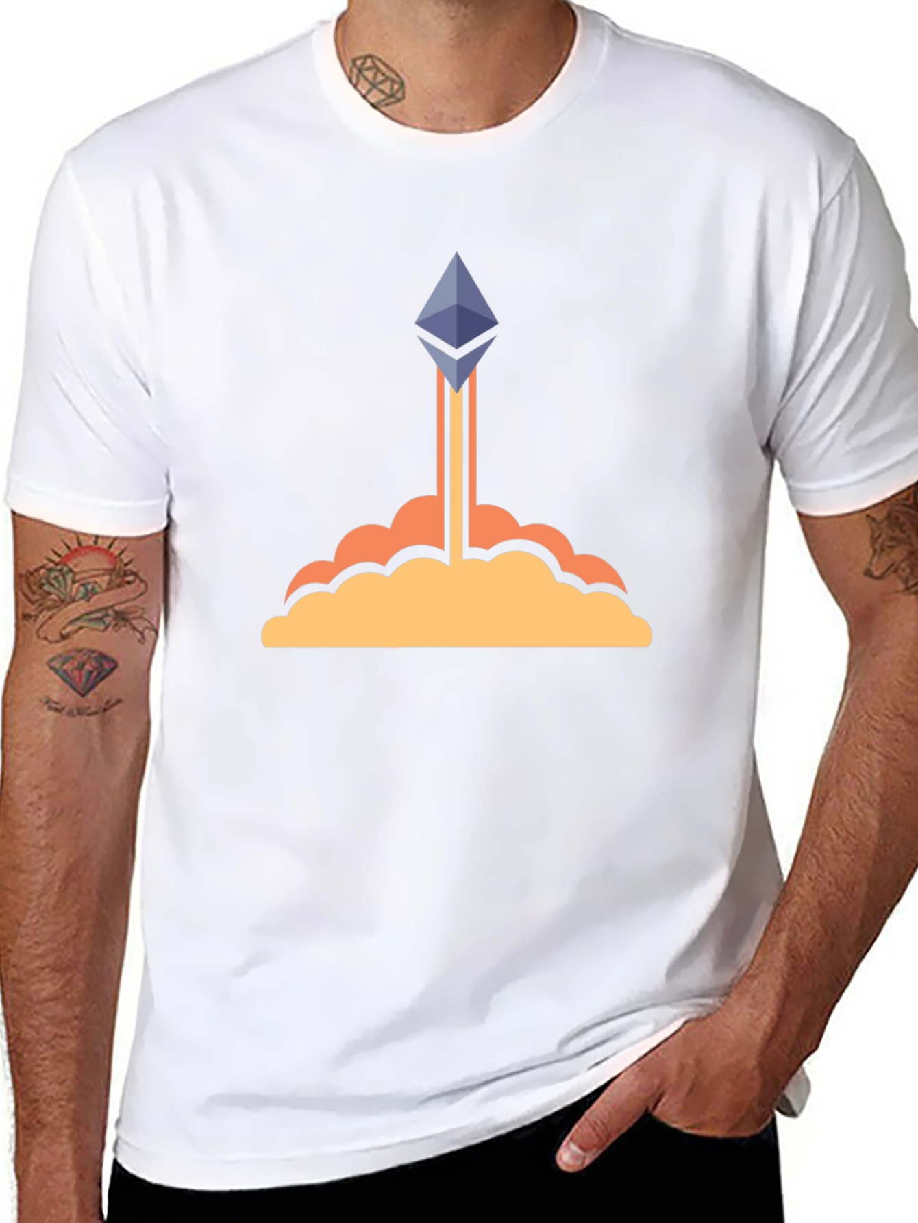 Ethereum Crypto Rocket Black T-Shirt