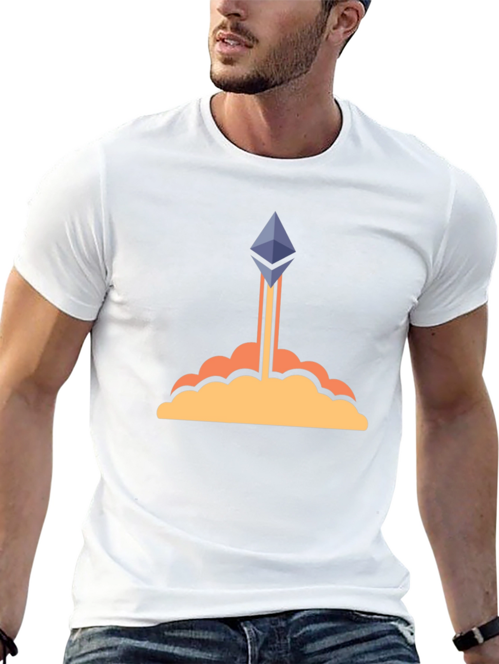 Ethereum Crypto Rocket Black T-Shirt
