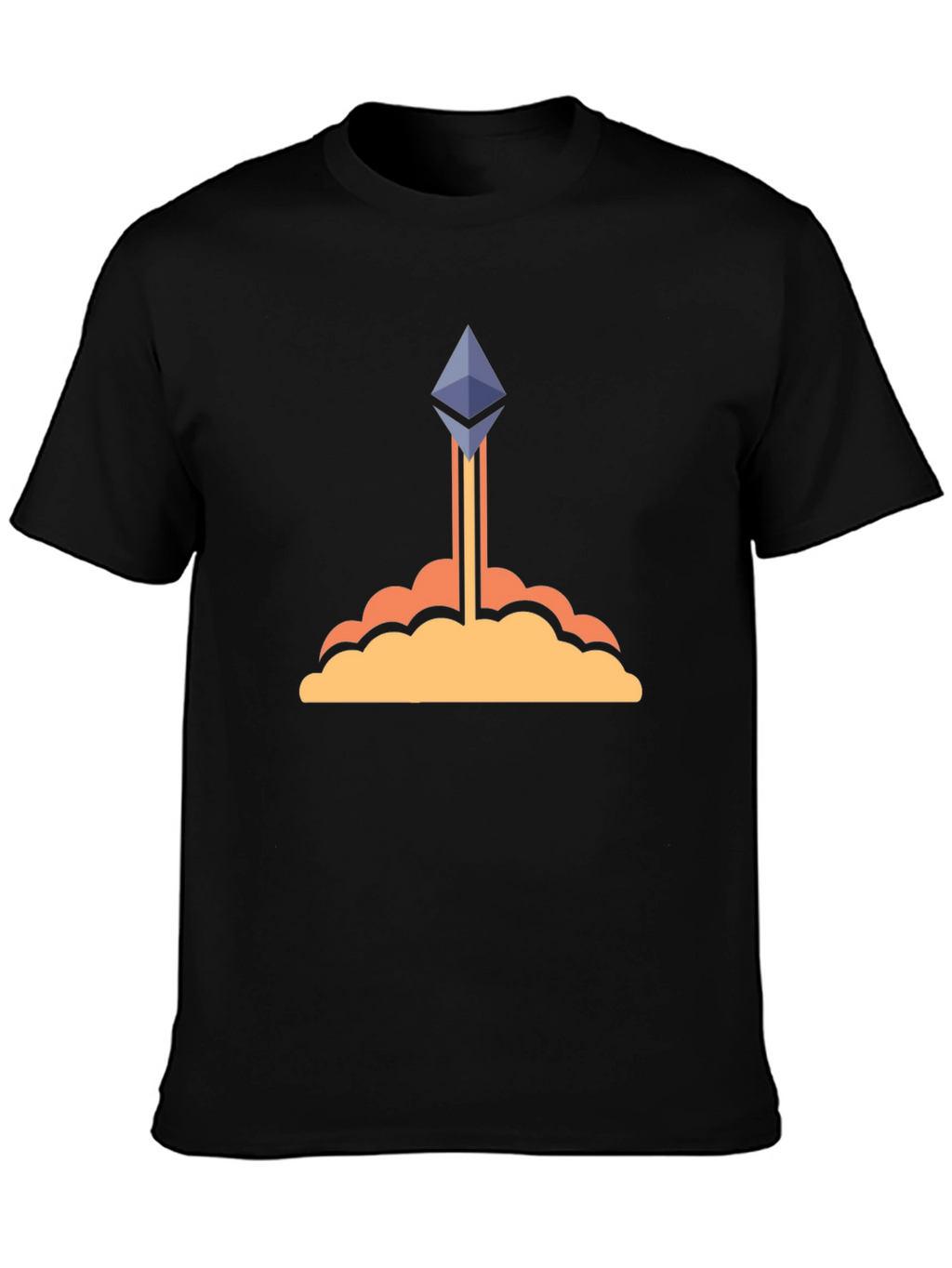 Ethereum Crypto Rocket Black T-Shirt