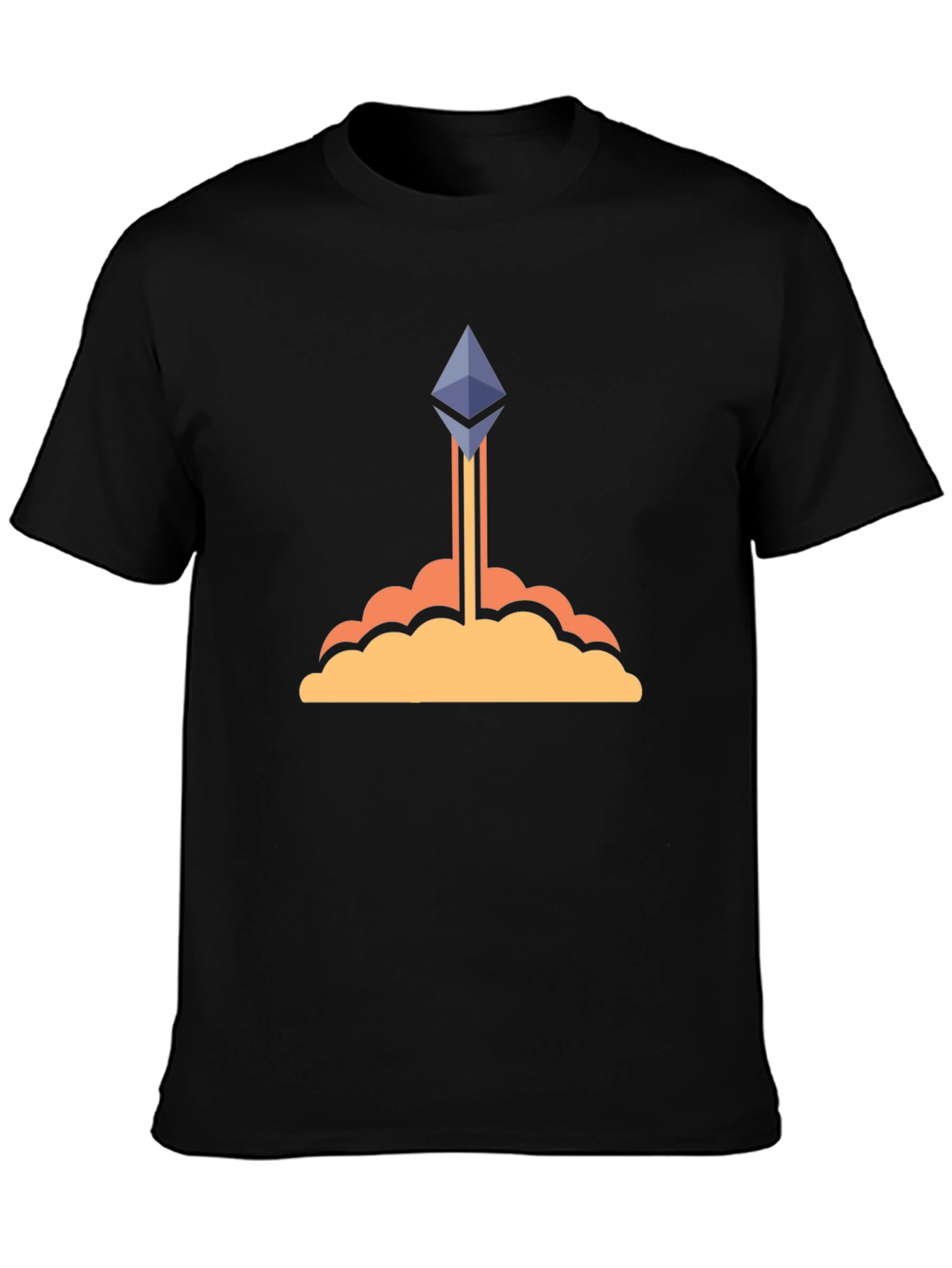 Ethereum Crypto Rocket Black T-Shirt