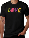 Trendy LOVE Graphic Black T-Shirt