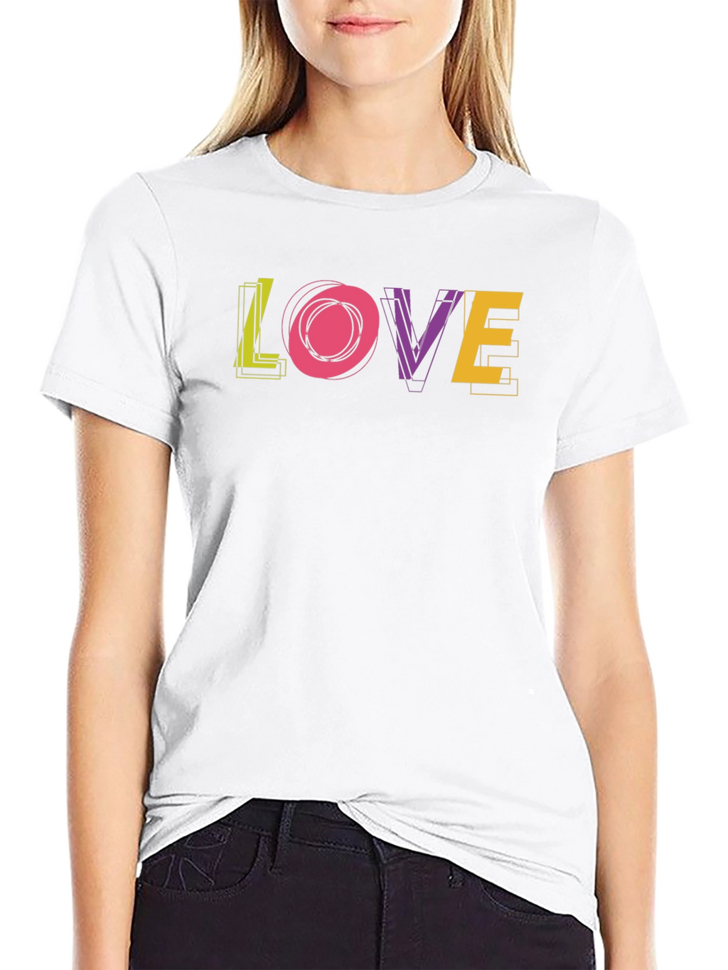 Trendy LOVE Graphic Black T-Shirt