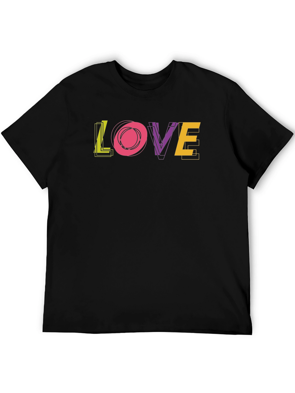 Trendy LOVE Graphic Black T-Shirt