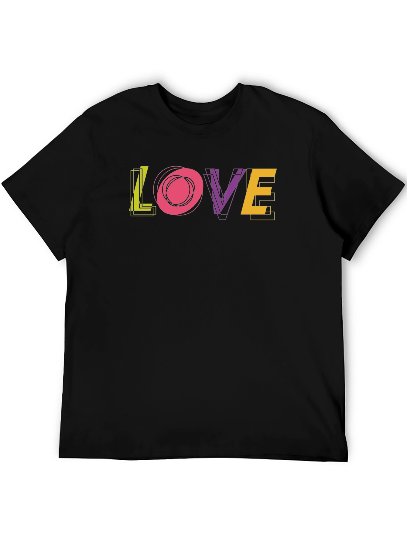 Trendy LOVE Graphic Black T-Shirt