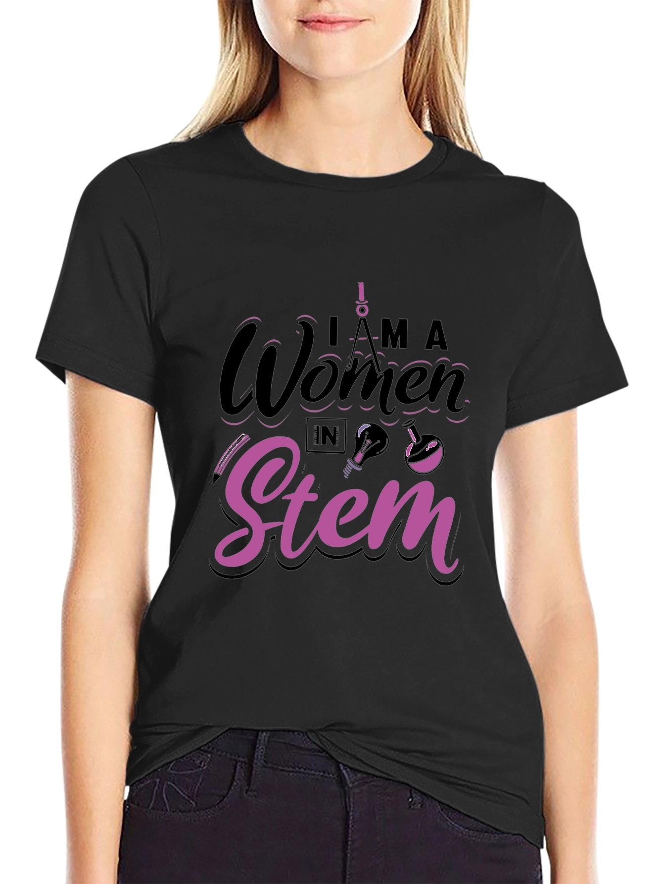 I am a Woman in STEM Black T-Shirt