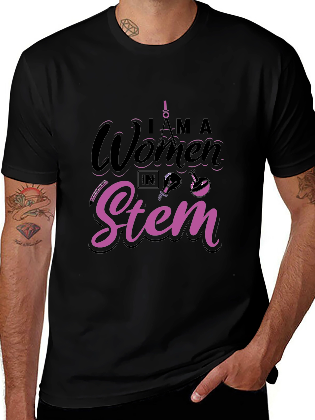 I am a Woman in STEM Black T-Shirt