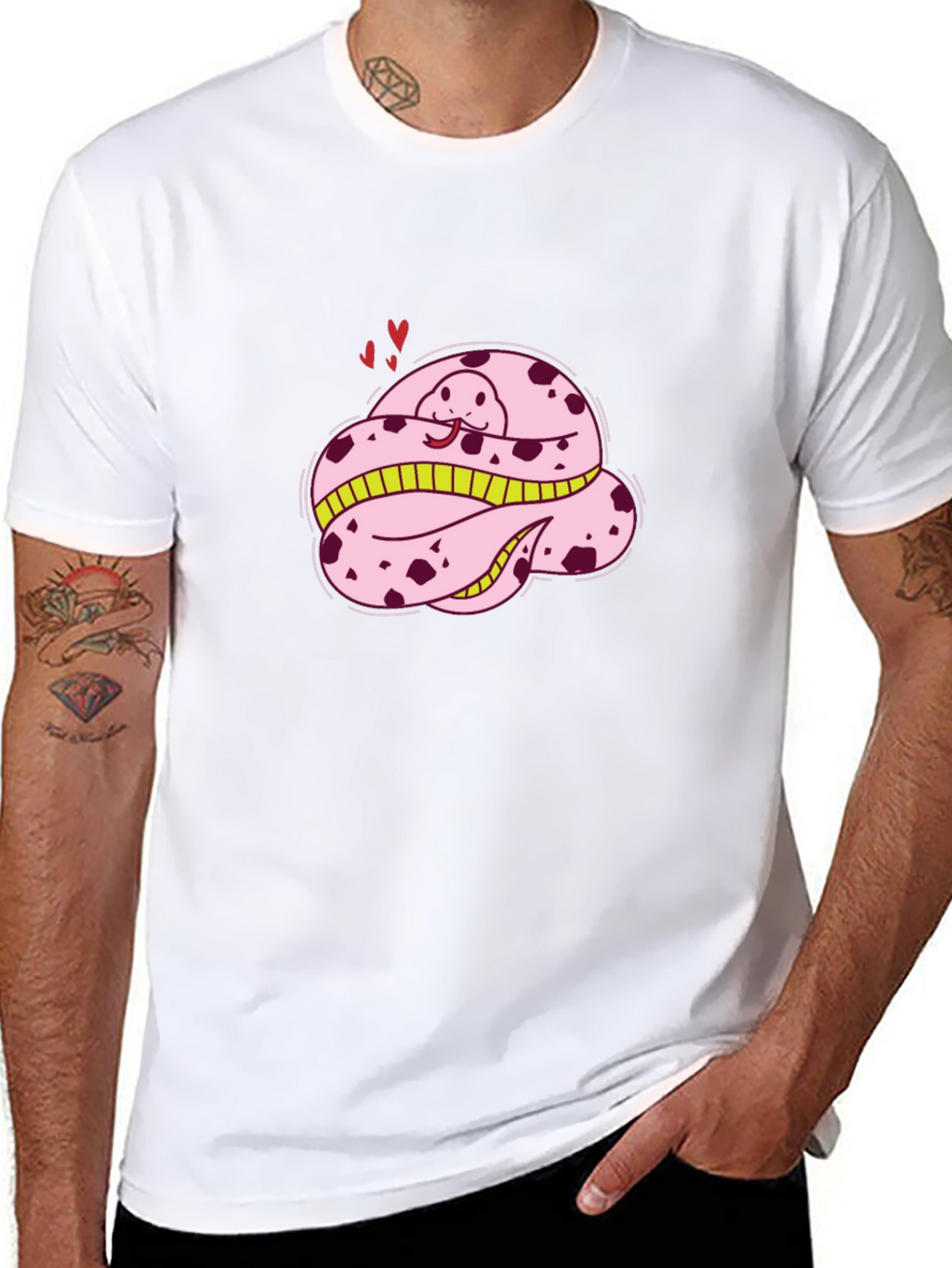 Cute Pink Snake T-Shirt - Cartoon Style