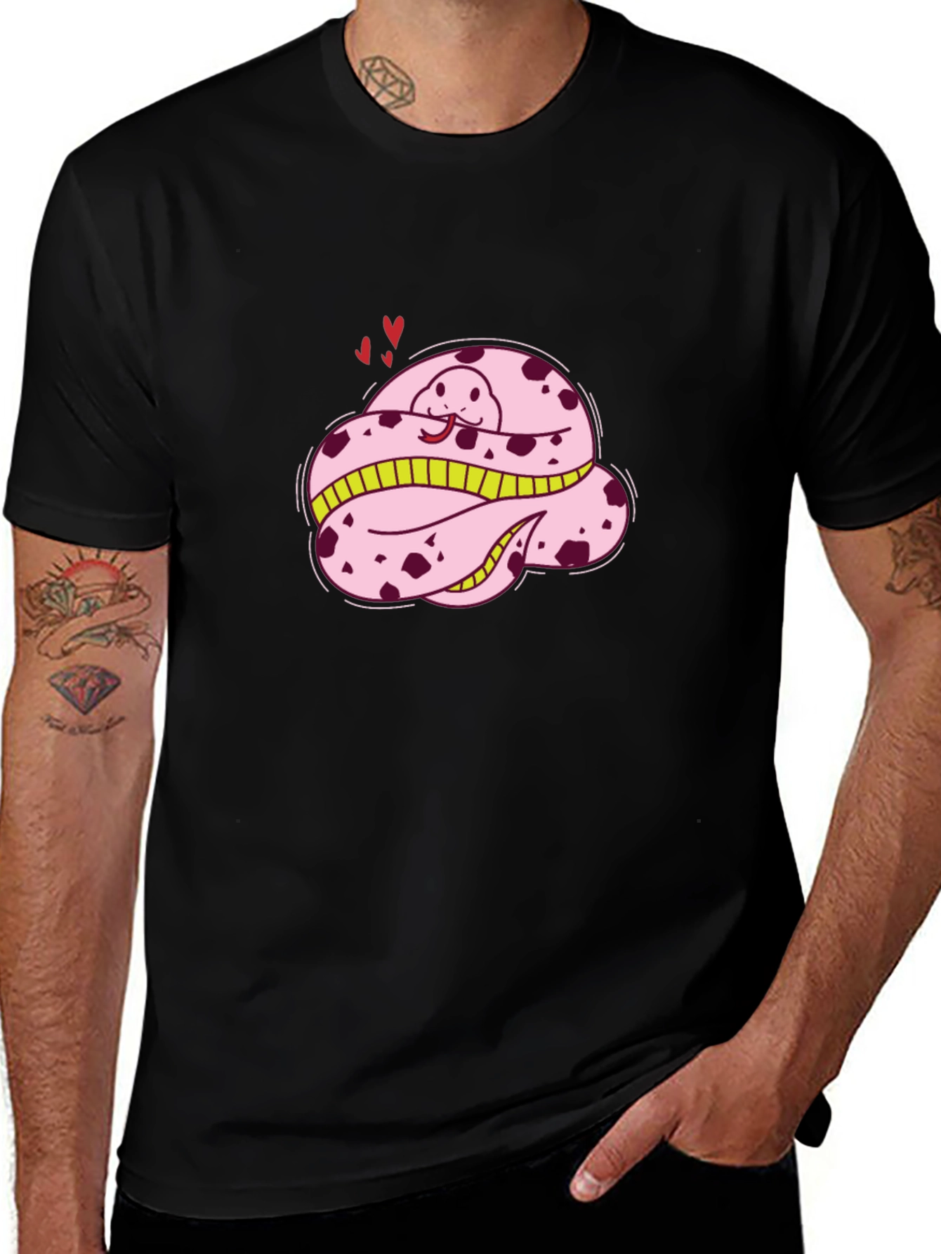 Cute Pink Snake T-Shirt - Cartoon Style